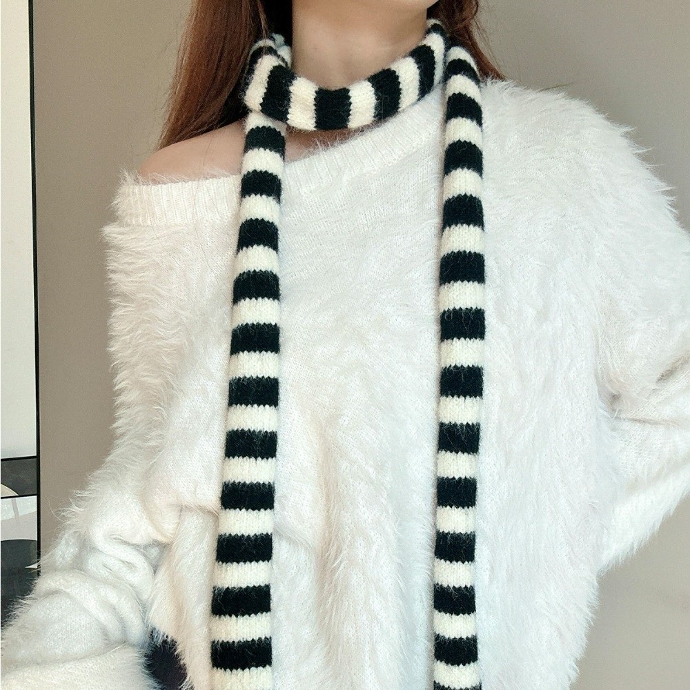 Clothing Style Winter - Harajuku Striped Scarf Y2K Style Collocation