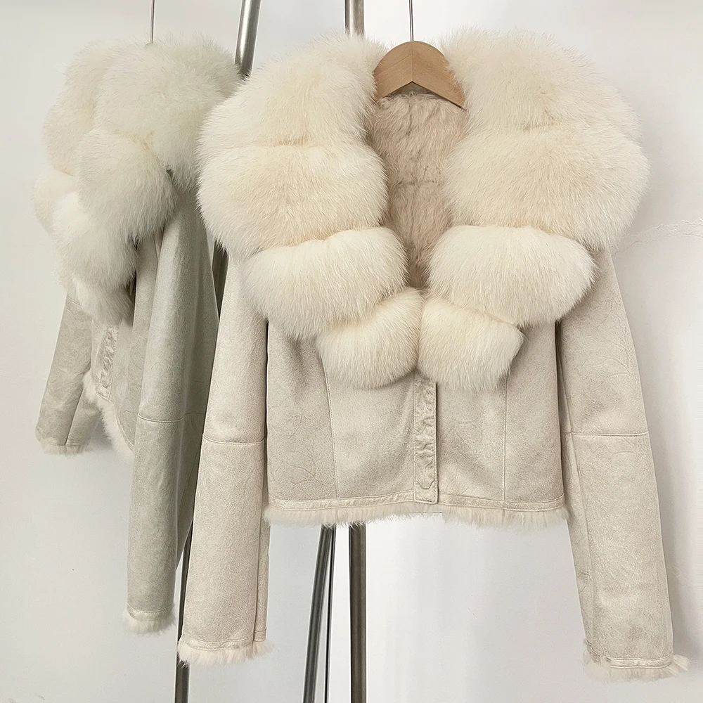 OFTBUY Natural Fox Fur Collar  - Winter Clothing Store recension och pris