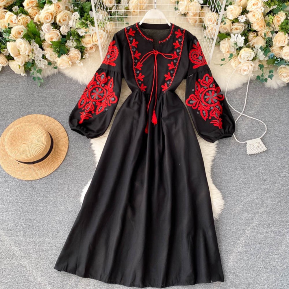 Loose Dress Embroidered Flower - Winter Clothing Dress Up recension och pris