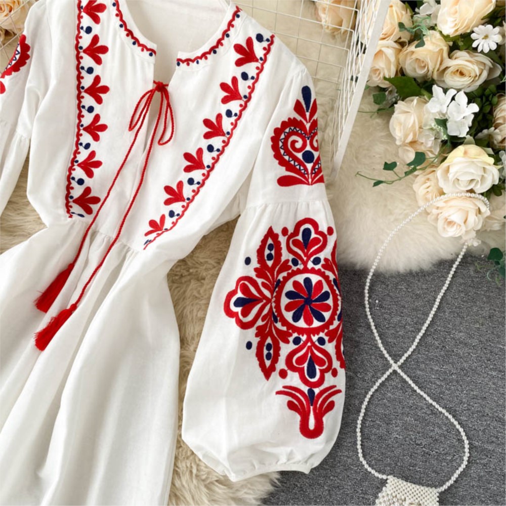 Loose Dress Embroidered Flower - Winter Clothing Dress Up recension och pris