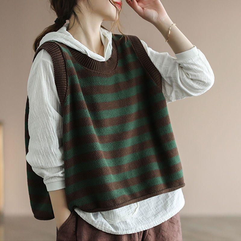 Knit Vests For Women Striped L - Winter Clothing Trends 2025 Women'S recension och pris