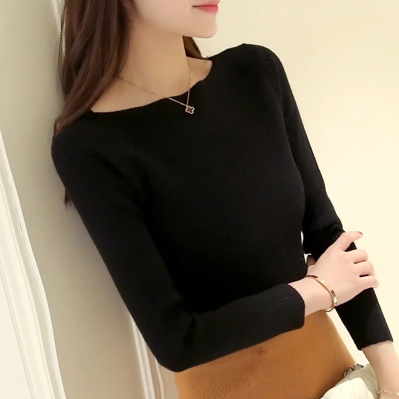 Casual Long Sleeve Knitted Swe - Winter Clothing Factory Outlet recension och pris