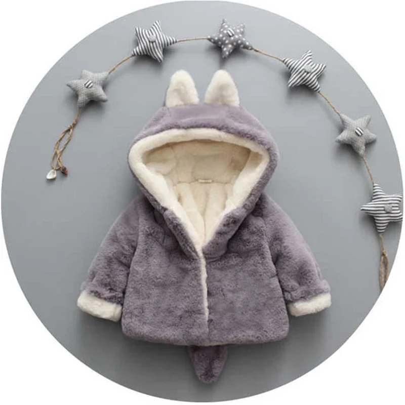 Cute Cat Ears Plush Baby Jacke - Winter Clothing For Toddlers recension och pris
