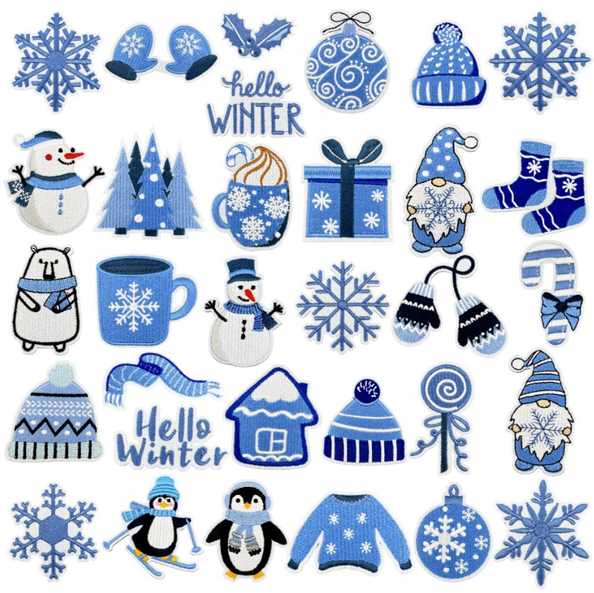 10 Pcs Hello Winter Series Emb - Winter Clothing Pictures recension och pris